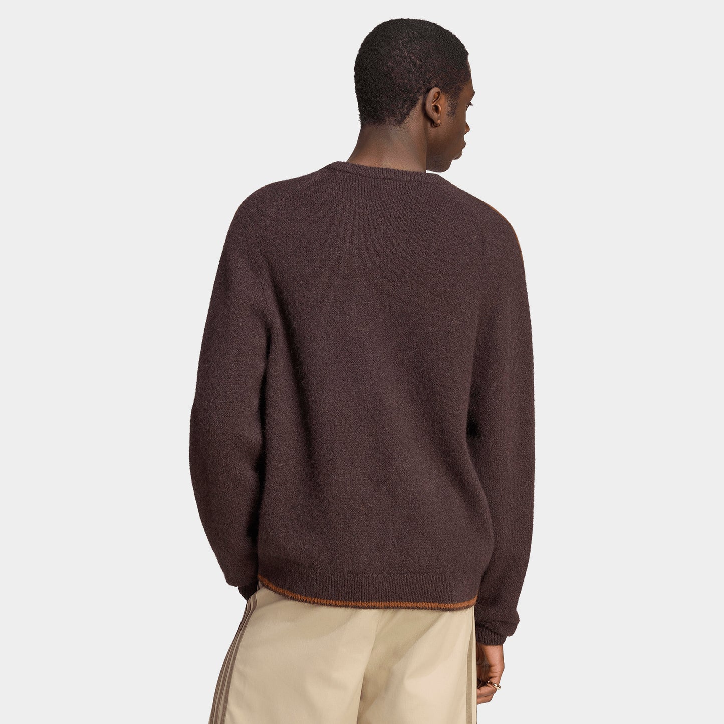 adidas 3 Stripes Fluffy Knit Crew / Aurora Coffee