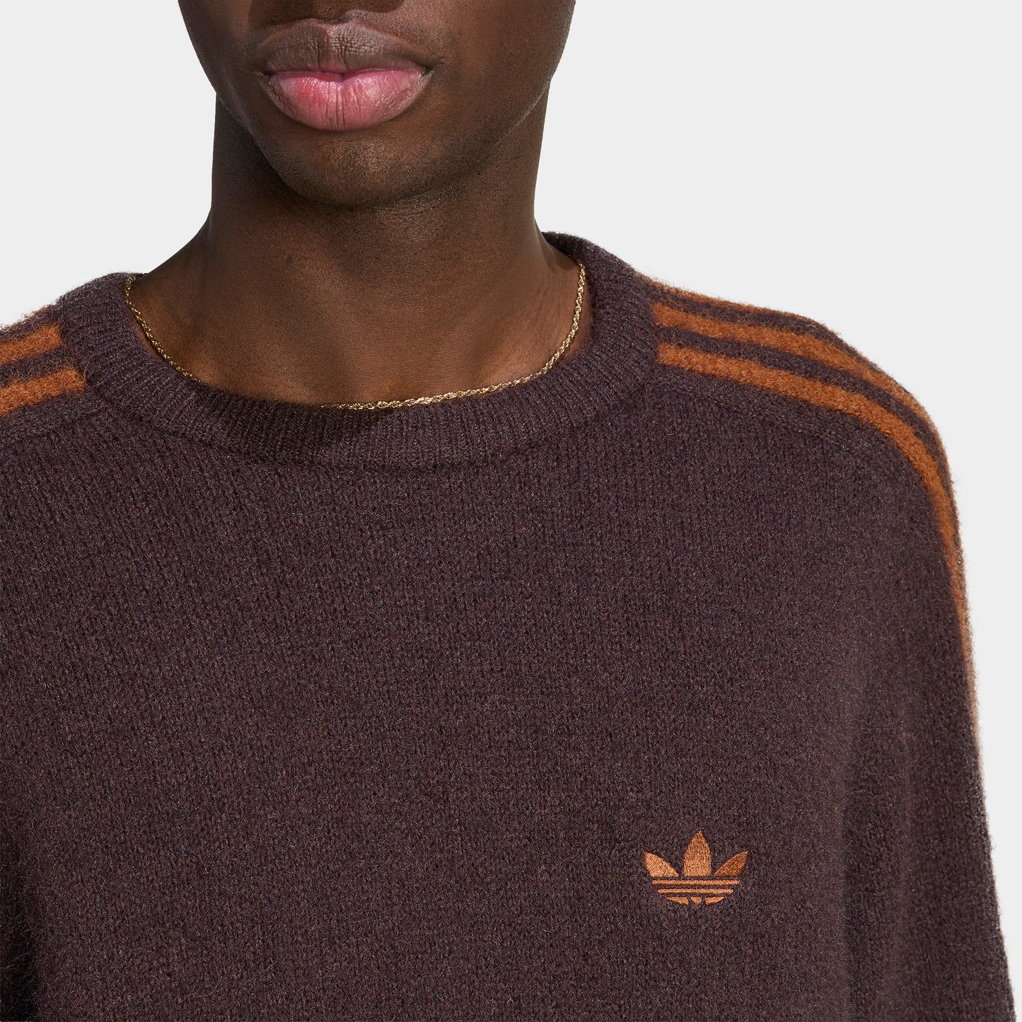 adidas 3 Stripes Fluffy Knit Crew / Aurora Coffee