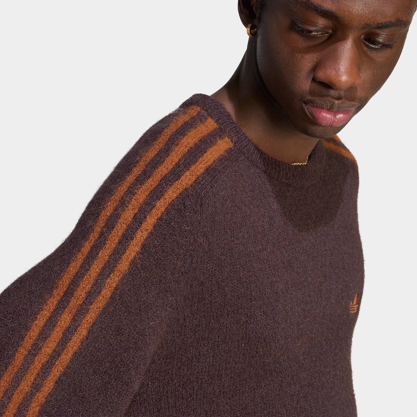 adidas 3 Stripes Fluffy Knit Crew / Aurora Coffee