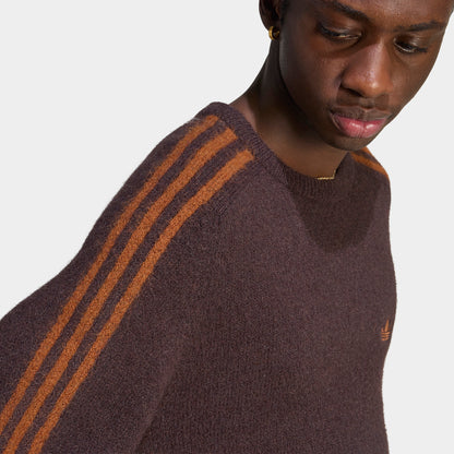 adidas 3 Stripes Fluffy Knit Crew / Aurora Coffee