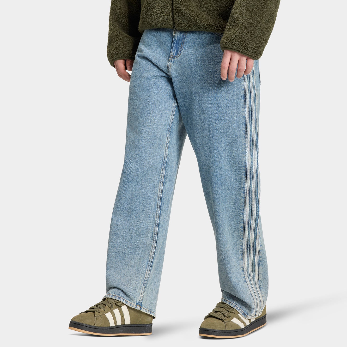adidas Firebird Adicolor Jean Taille Mi-Haute Coupe Droite / Bleu Usé
