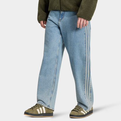 adidas Firebird Adicolor Jean Taille Mi-Haute Coupe Droite / Bleu Usé