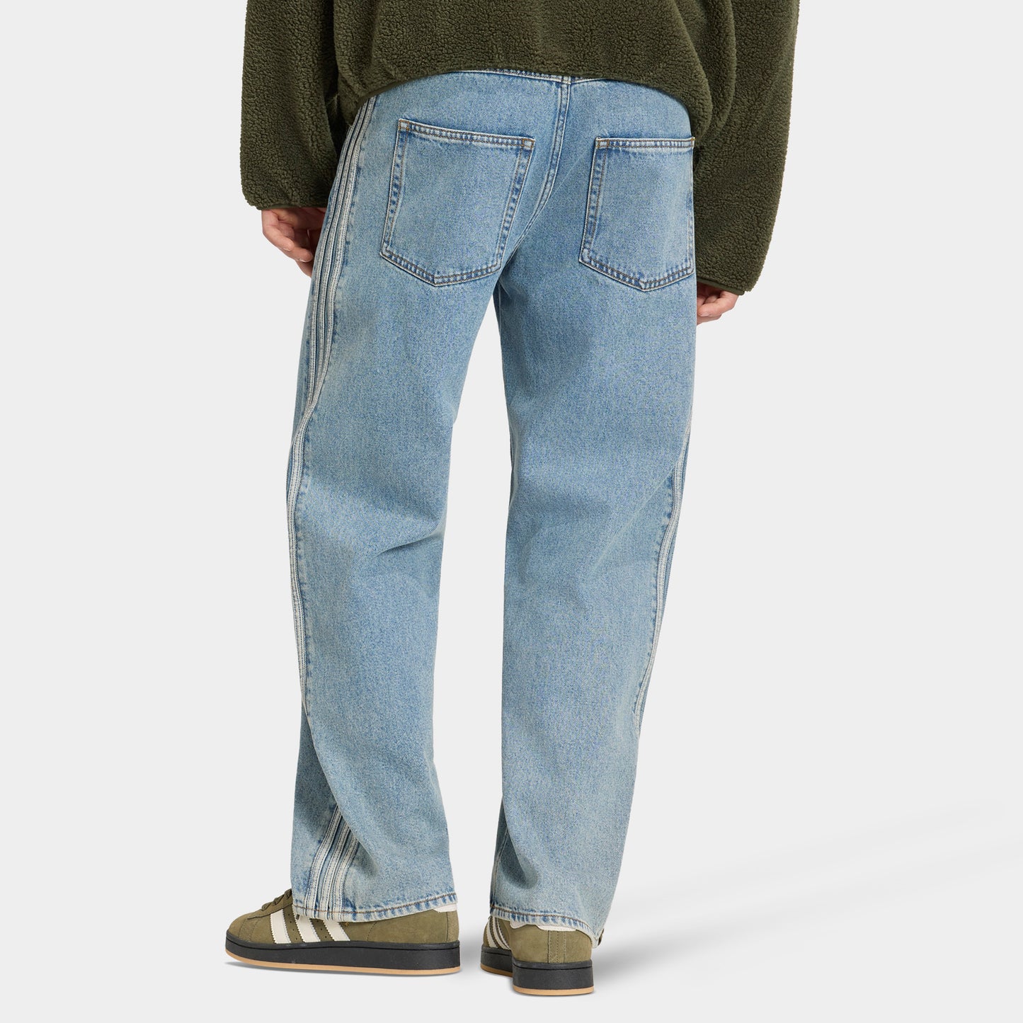 adidas Firebird Adicolor Jean Taille Mi-Haute Coupe Droite / Bleu Usé