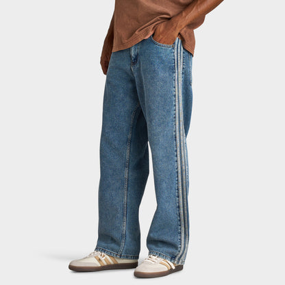 adidas Firebird Adicolor Jean Taille Mi-Haute Coupe Droite / Bleu Usé