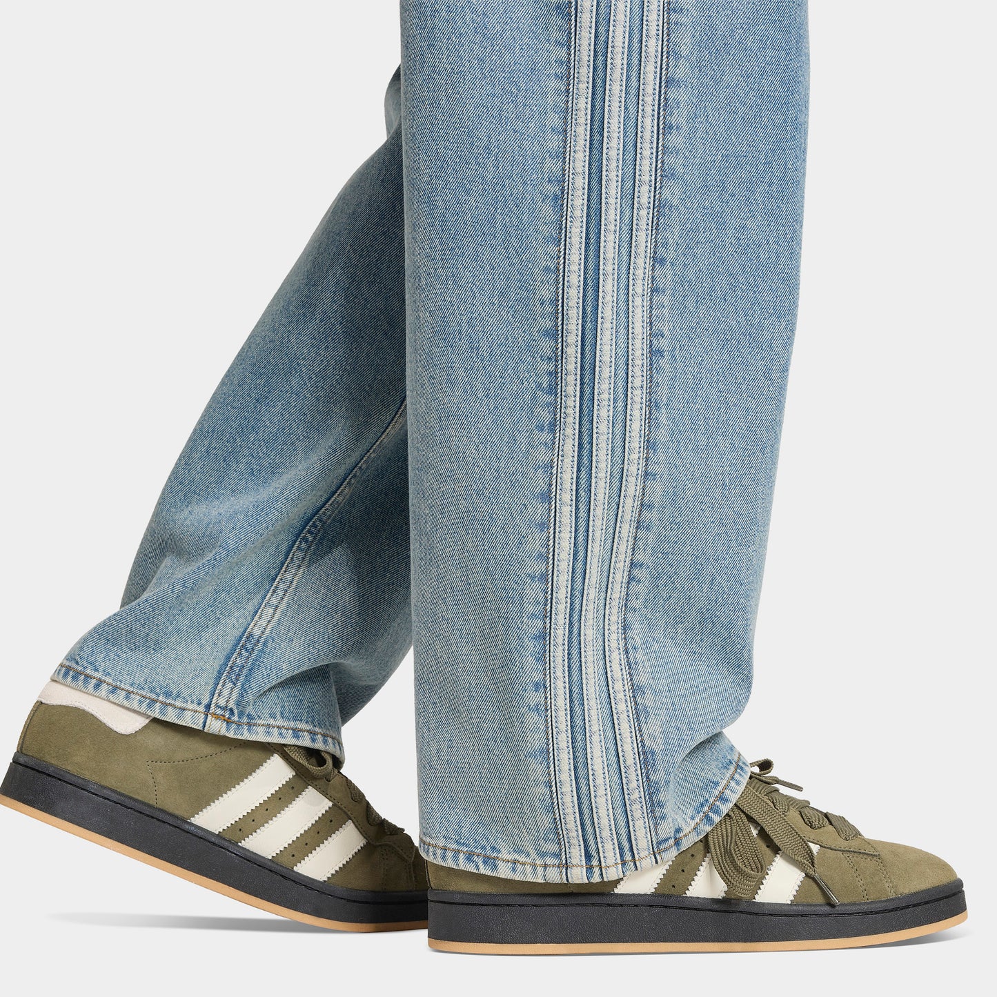 adidas Firebird Adicolor Jean Taille Mi-Haute Coupe Droite / Bleu Usé