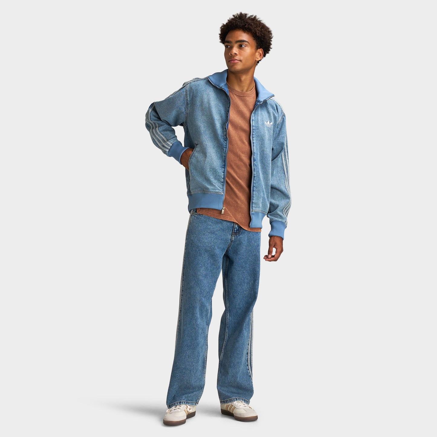 adidas Firebird Adicolor Track Top / Worn Blue Denim
