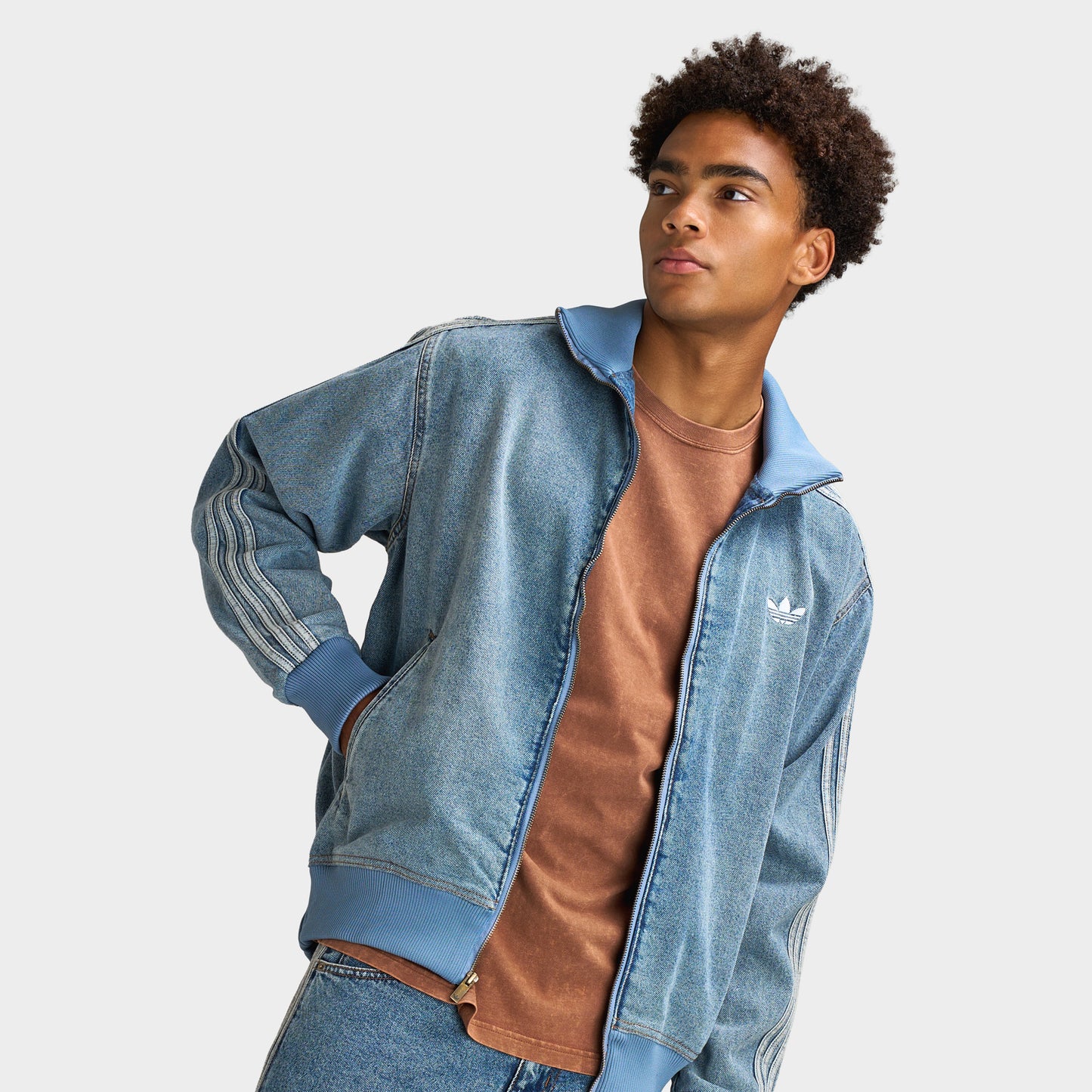 adidas Firebird Adicolor Track Top / Worn Blue Denim