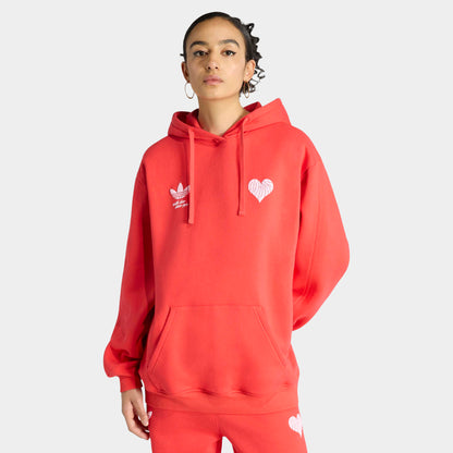 adidas Women's Bubble Heart Hoodie / Semi Lucid Red