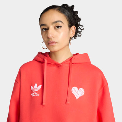 adidas Women's Bubble Heart Hoodie / Semi Lucid Red