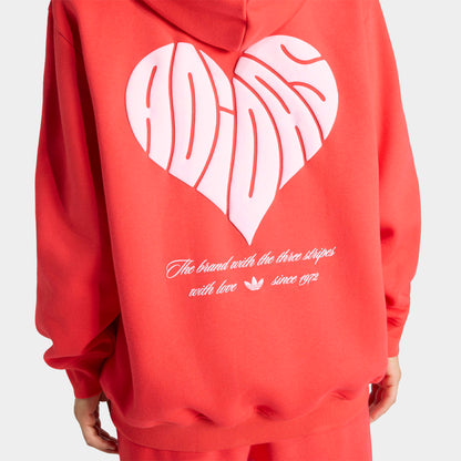 adidas Women's Bubble Heart Hoodie / Semi Lucid Red