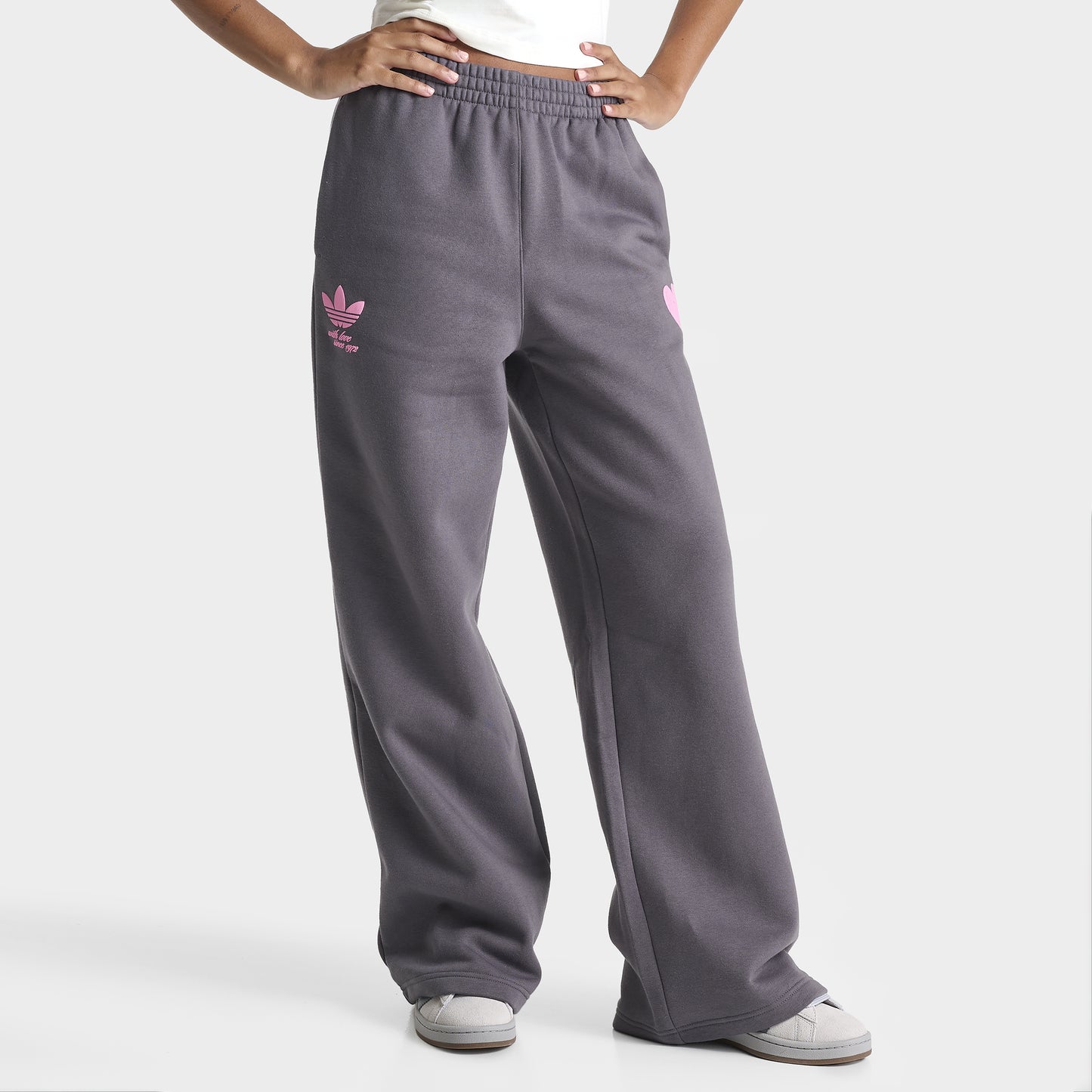 adidas Women's Bubble Heart Wide Leg Pants / Grey Fife