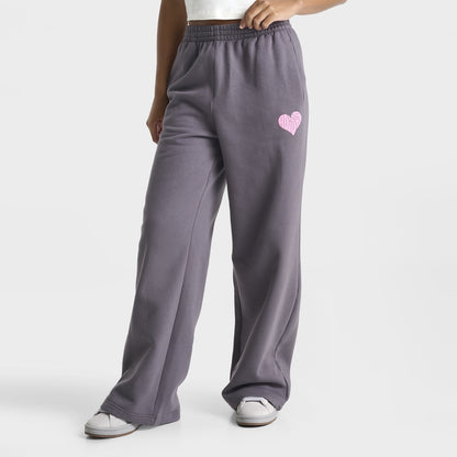 adidas Women's Bubble Heart Wide Leg Pants / Grey Fife