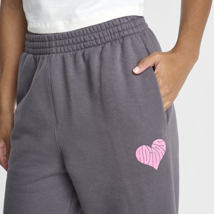 adidas Women's Bubble Heart Wide Leg Pants / Grey Fife