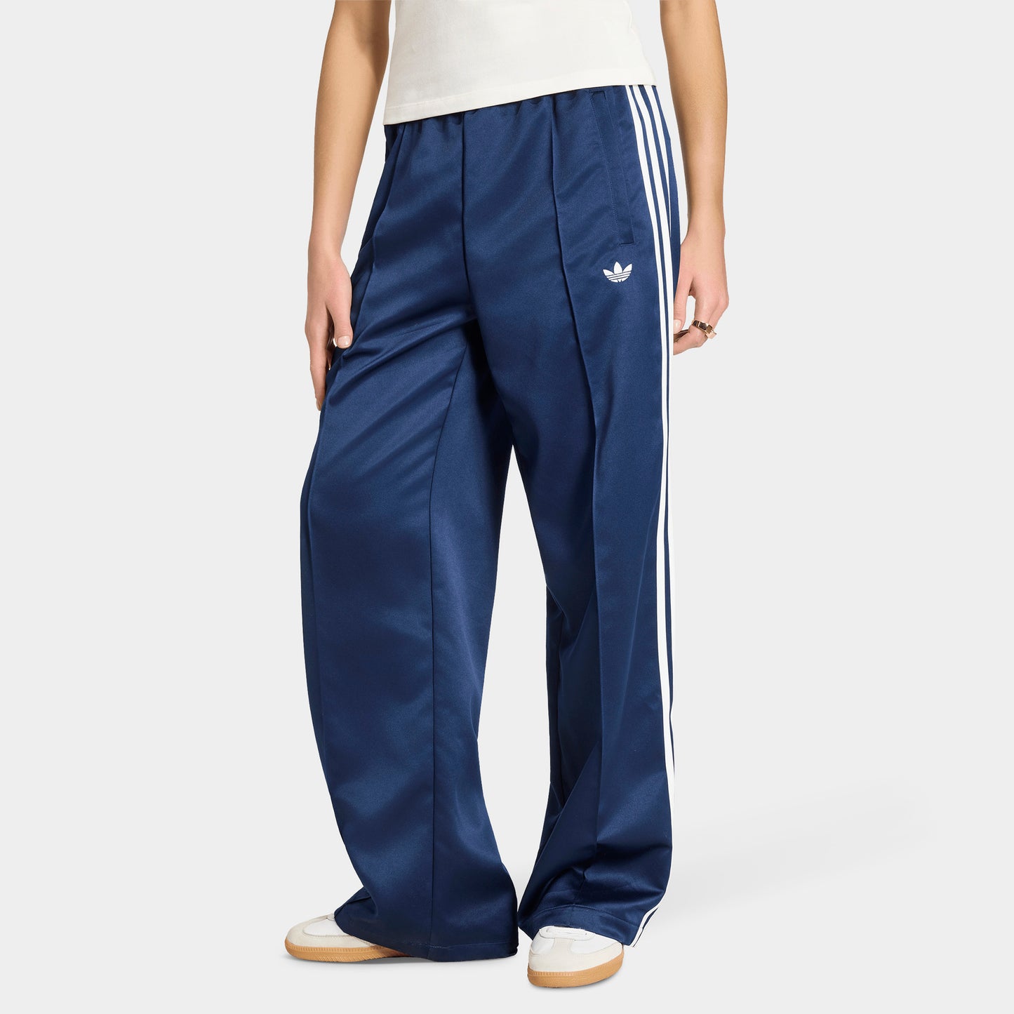 adidas Satin SST Loose Track Pants Night Indigo / White