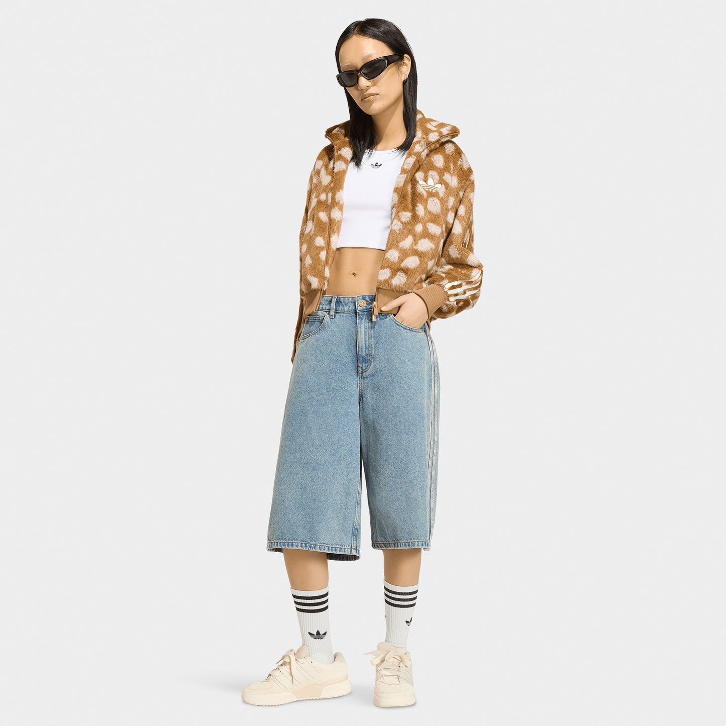 adidas Animal Print Firebird Jacket / Brown Desert
