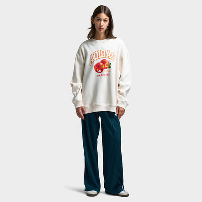 Adidas Women's Oversized Peach Graphic Crew / Wonder White