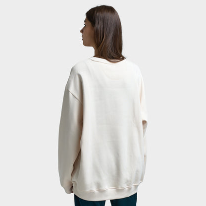 Adidas Women's Oversized Peach Graphic Crew / Wonder White