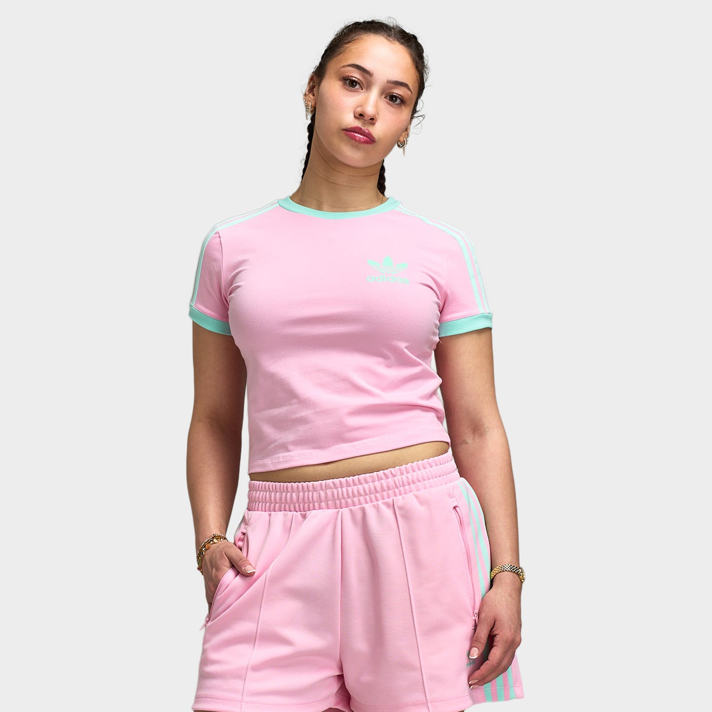 Adidas Women's Baby Tee Tru Pink / Clear Mint