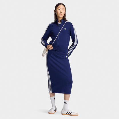 Jupe en maille adidas 3 bandes bleu foncé/blanc