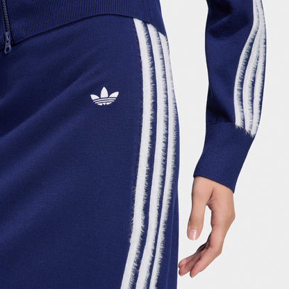 Jupe en maille adidas 3 bandes bleu foncé/blanc
