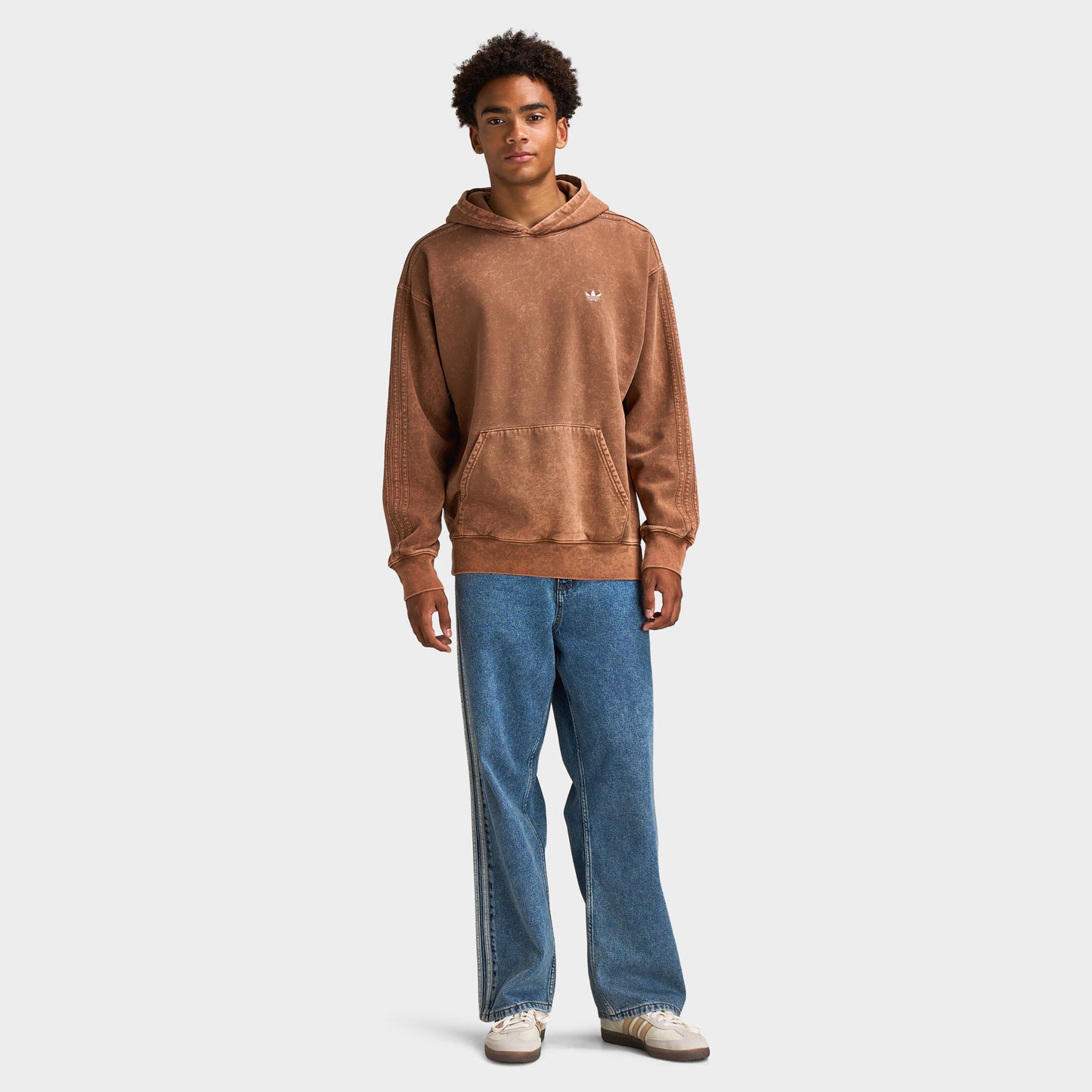 adidas Trefoil Essentials Washed Loose Hoodie / Preloved Brown