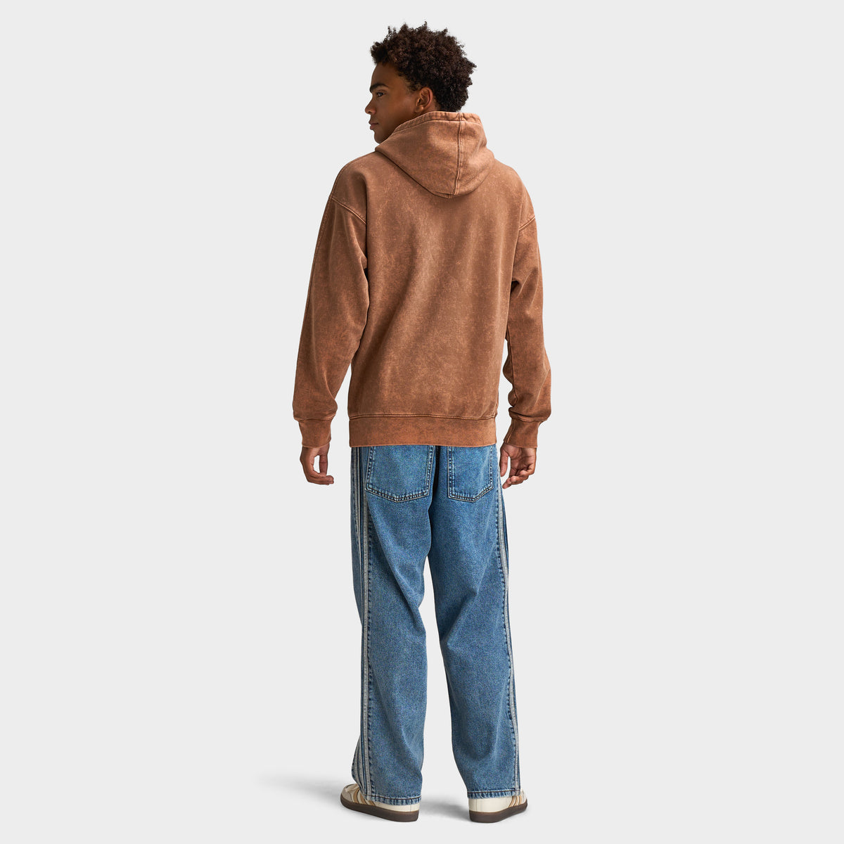 adidas Trefoil Essentials Washed Loose Hoodie / Preloved Brown