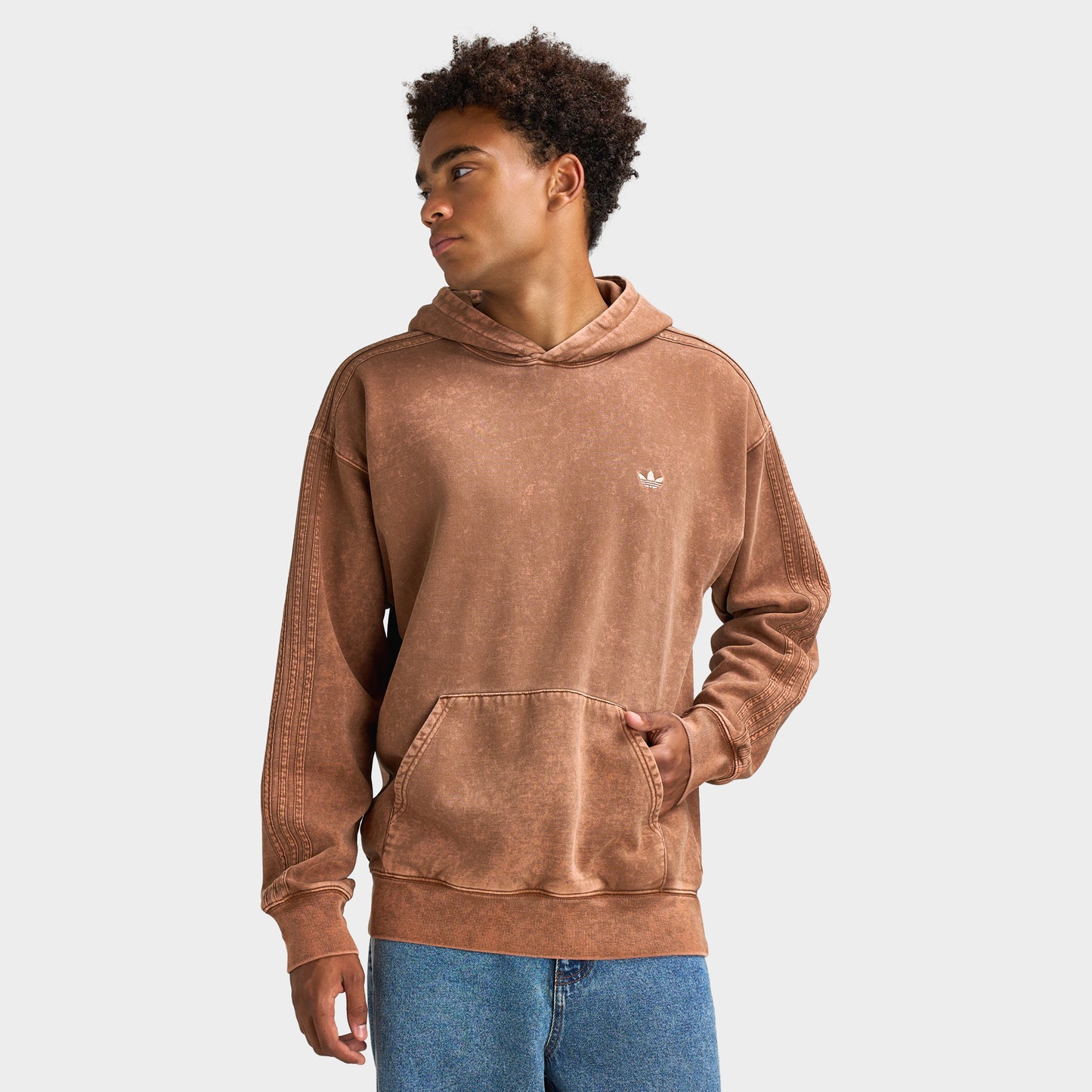 adidas Trefoil Essentials Washed Loose Hoodie / Preloved Brown