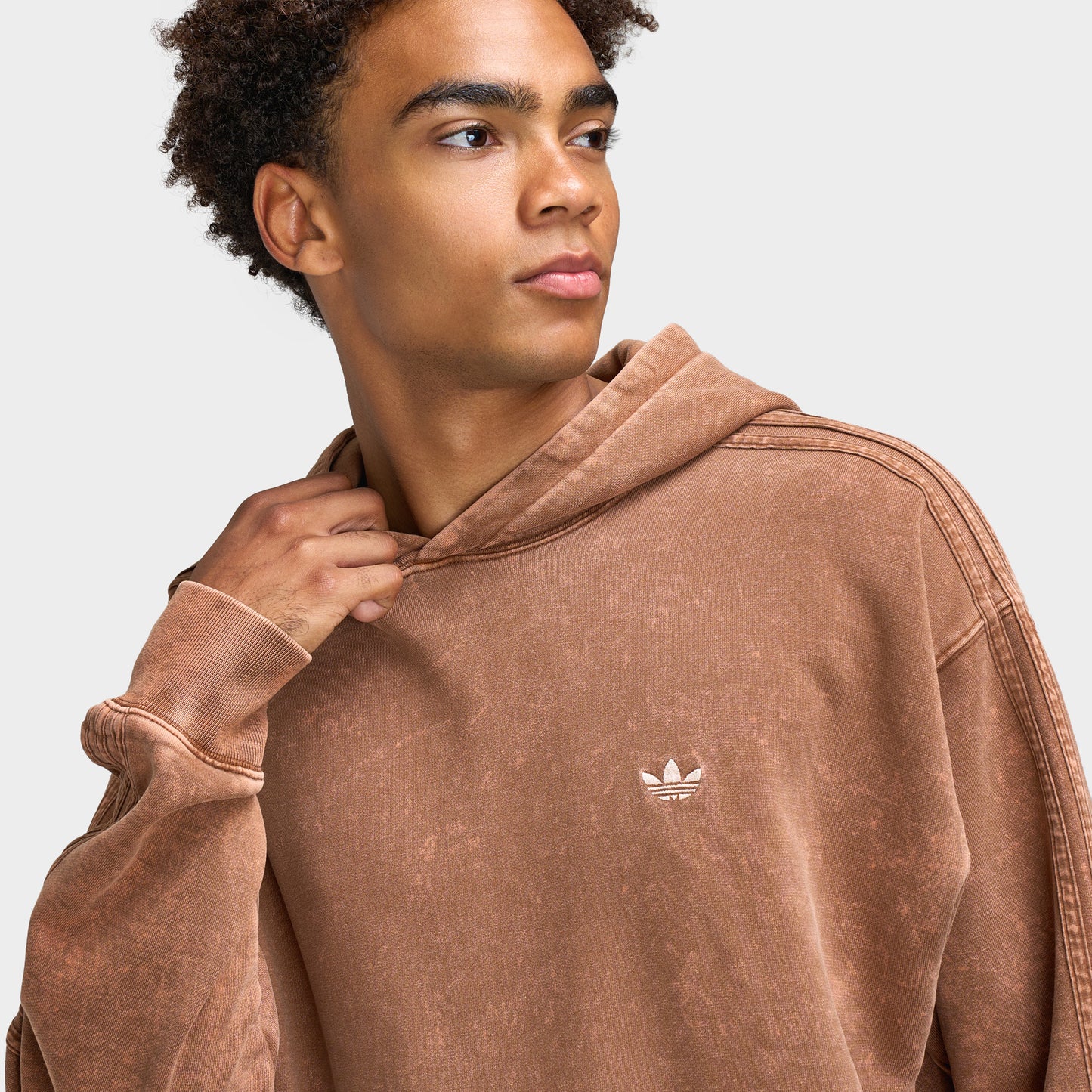 adidas Trefoil Essentials Washed Loose Hoodie / Preloved Brown