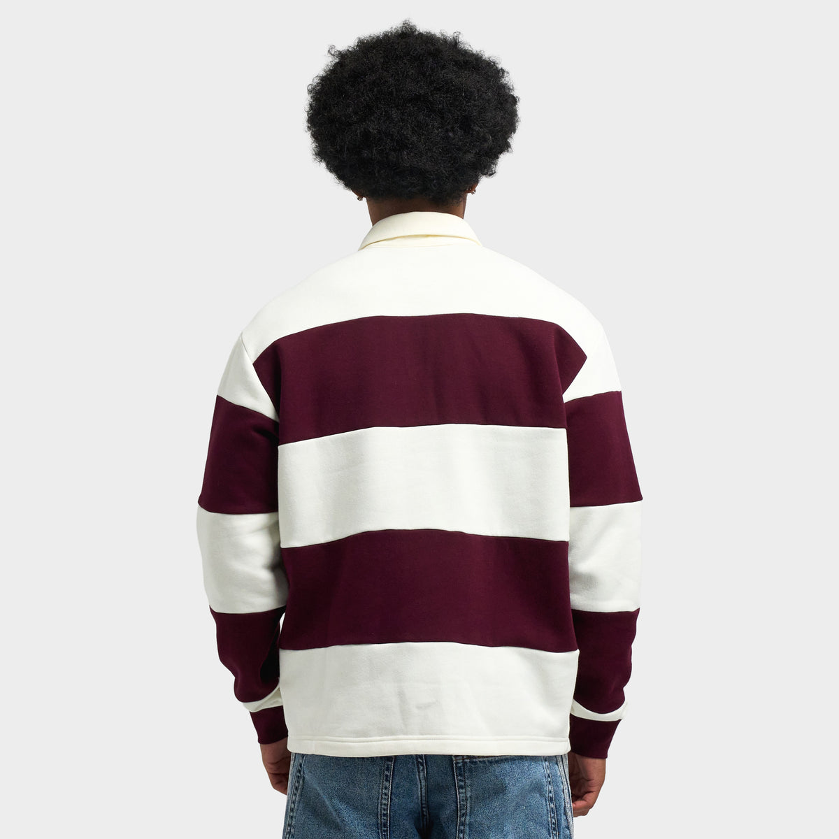 adidas Polo Rugby à Manches Longues Empiècements  / Blanc Cassé