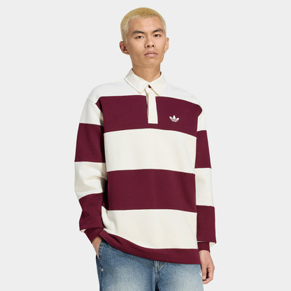 adidas Polo Rugby à Manches Longues Empiècements  / Blanc Cassé