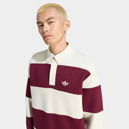 adidas Polo Rugby à Manches Longues Empiècements  / Blanc Cassé
