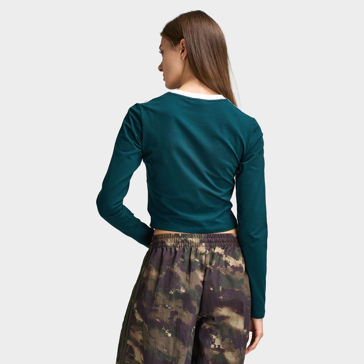 adidas 3 Stripe Long Sleeve T-Shirt / Aurora Ivy