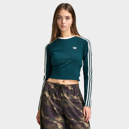 adidas 3 Stripe Long Sleeve T-Shirt / Aurora Ivy