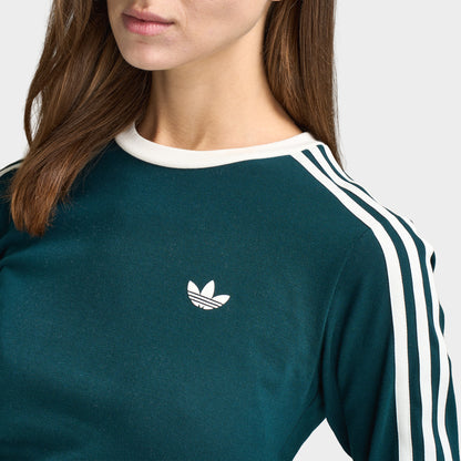 adidas 3 Stripe Long Sleeve T-Shirt / Aurora Ivy