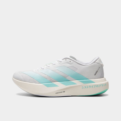 adidas Adizero EVO SL Blanc / Aqua Clair - Métallique Foncé