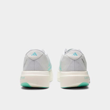 adidas Adizero EVO SL Blanc / Aqua Clair - Métallique Foncé