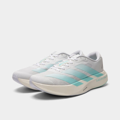 adidas Adizero EVO SL Blanc / Aqua Clair - Métallique Foncé