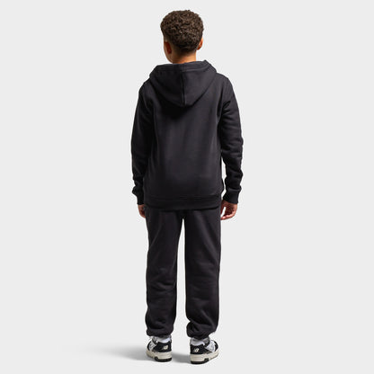 New Balance Juniors' Linear Small Logo Fullzip Hoodie / NB Caviar