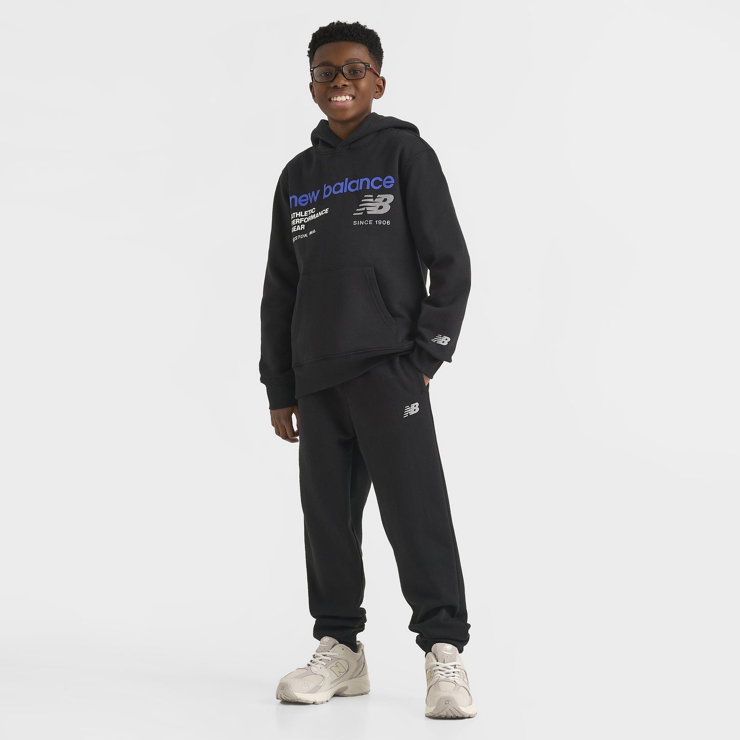 New Balance Junior Boys' Small Logo Jogger Black