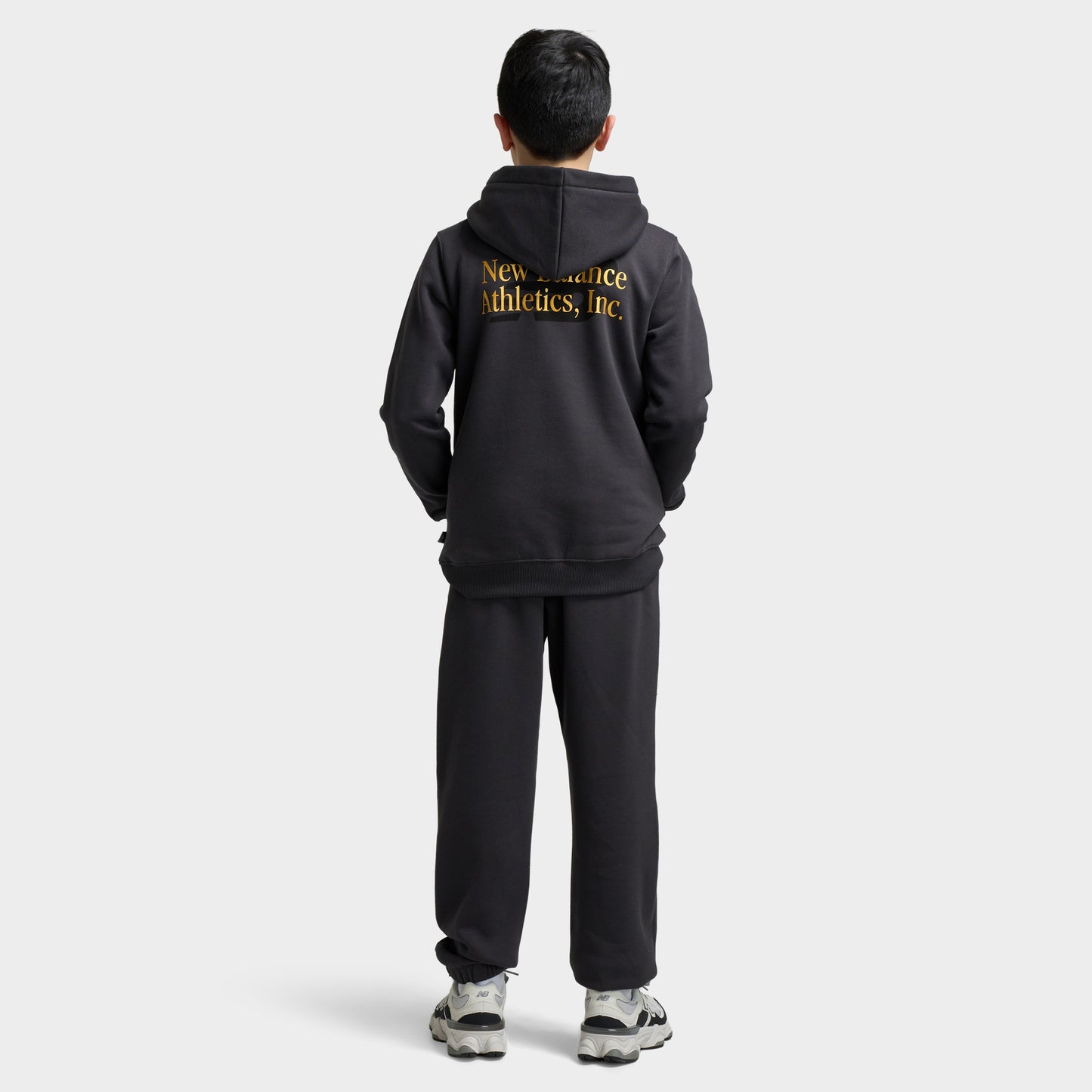 New Balance Enfants Chandail à capuche avec logo linéaire / Noir caviar