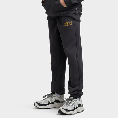 New Balance Juniors' Linear Logo Overlay Joggers / Caviar Bl