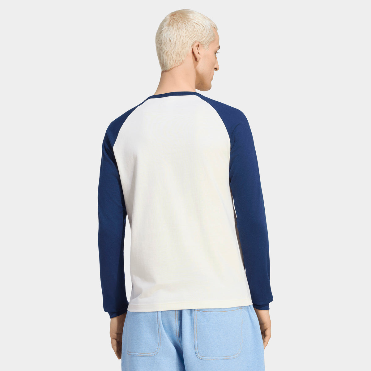 adidas T-shirt à manches longues avec 3 bandes / Blanc