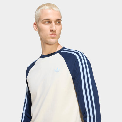 adidas T-shirt à manches longues avec 3 bandes / Blanc