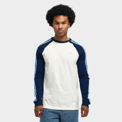 adidas T-shirt à manches longues avec 3 bandes / Blanc