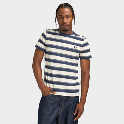 Fred Perry Fine Stripe Tee Dark Airforce / Ecru