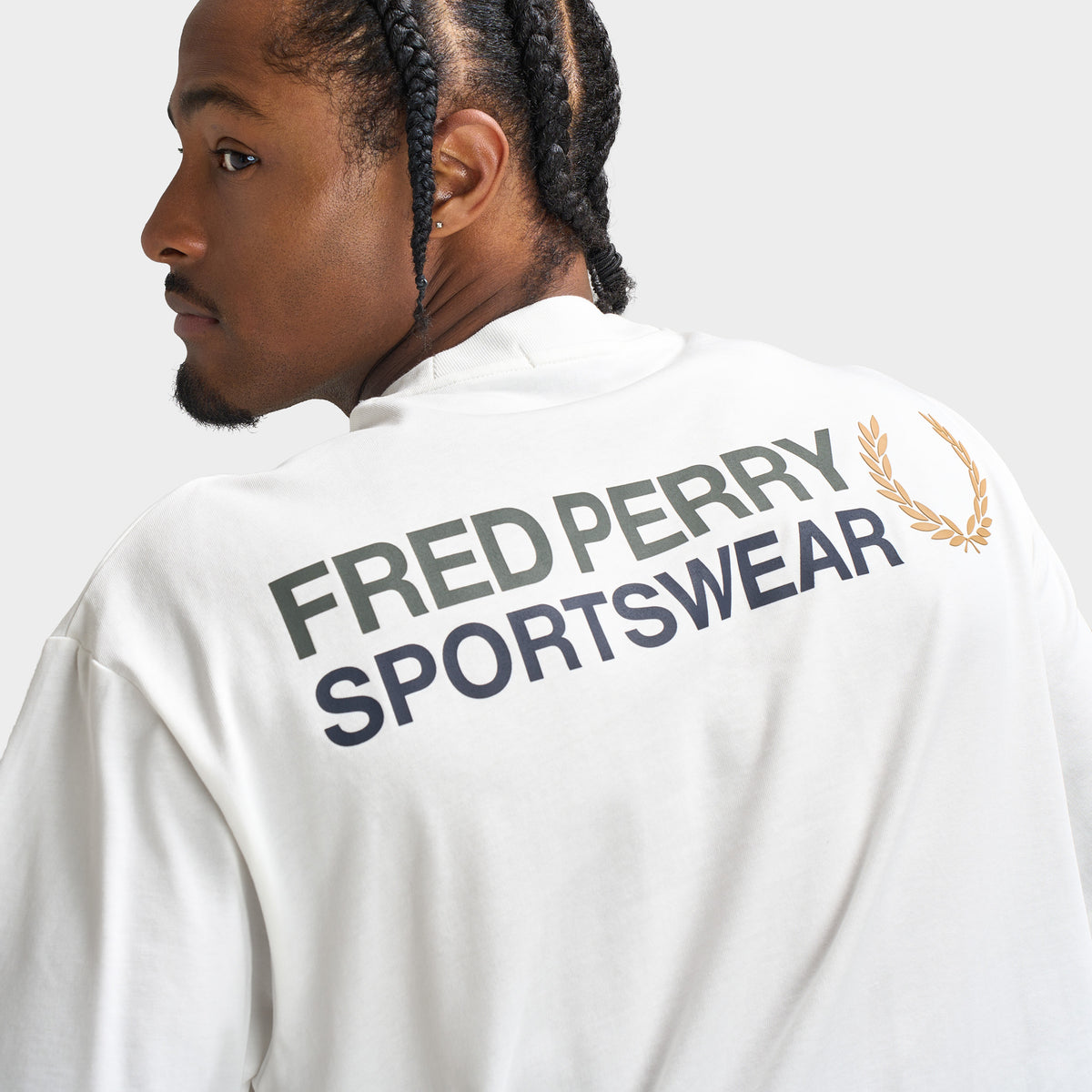 Fred Perry Sportswear Tee Snow White / Forest Green