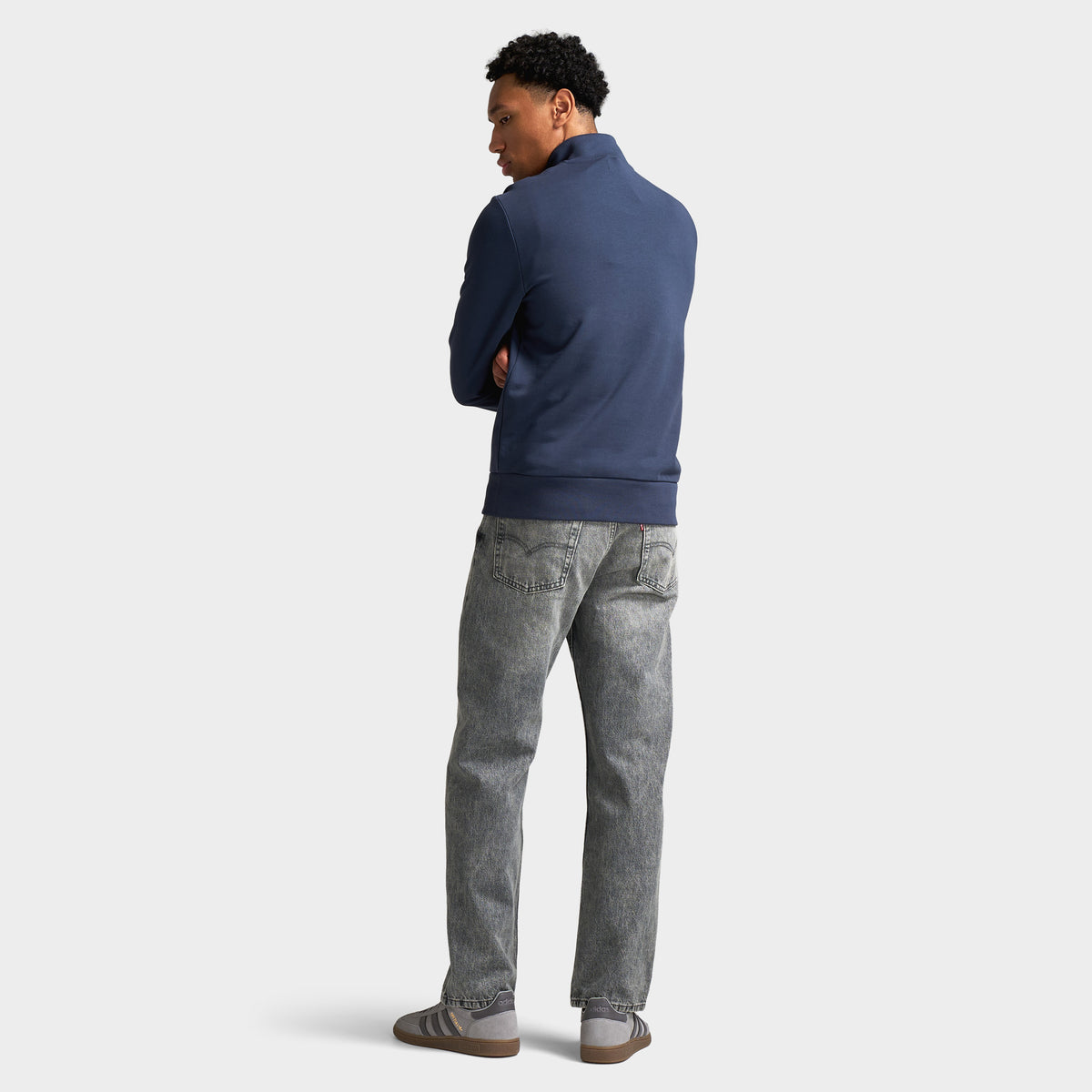 Fred Perry Sweatshirt Demi-Zip Bleu Marine Foncé / Écru