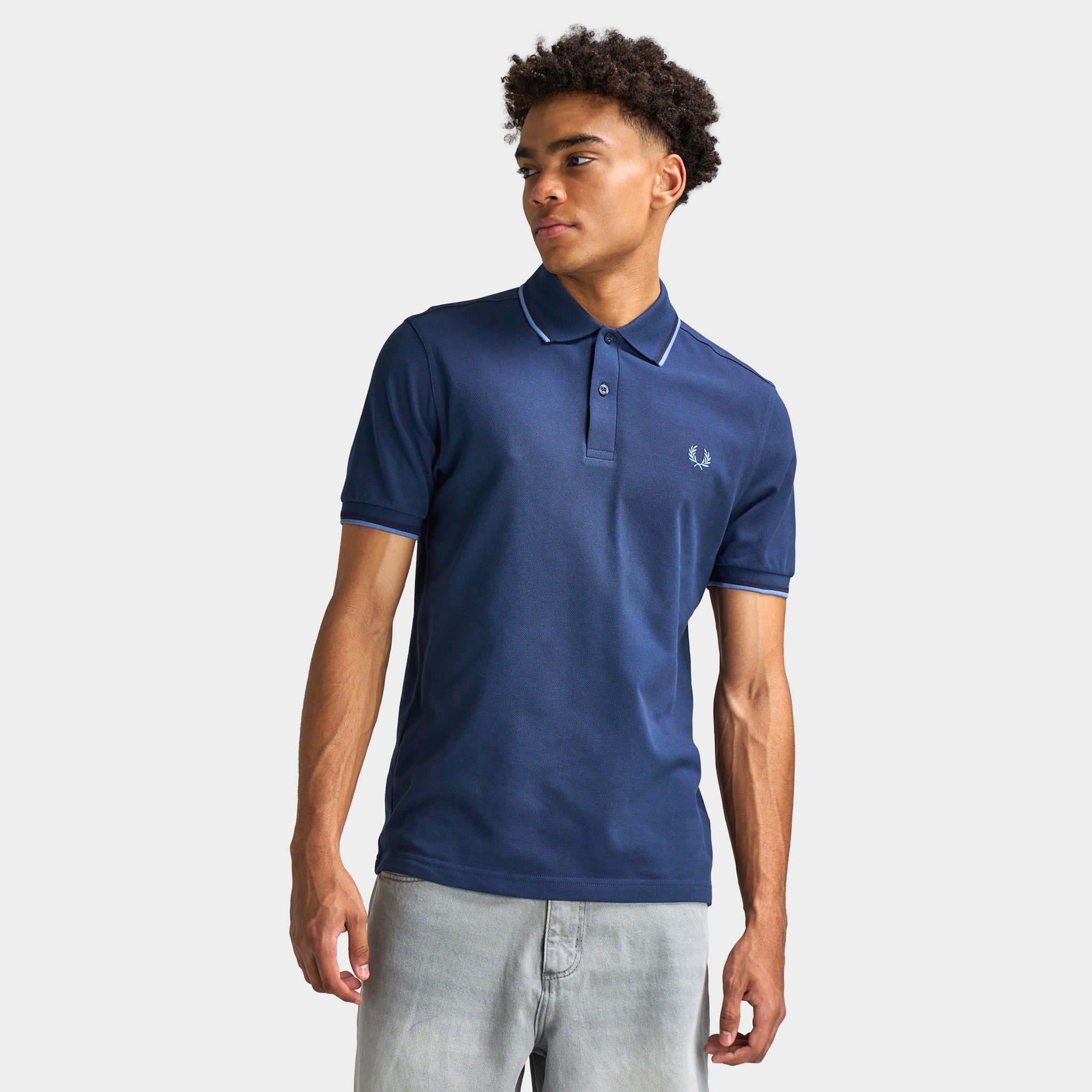 Fred Perry Twin Tipped Shirt Tennis Blue / Ace Blue / Navy – JD Sports