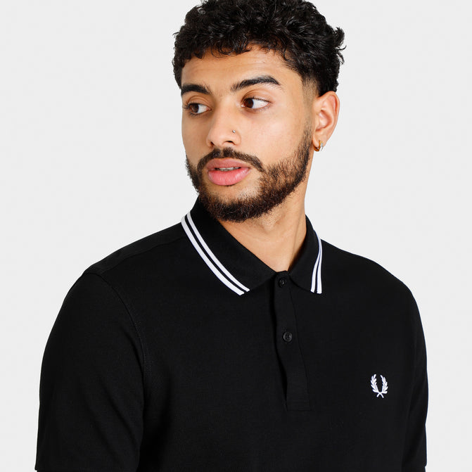 Fred Perry Twin Tipped Shirt Black / White - White | JD Sports Canada