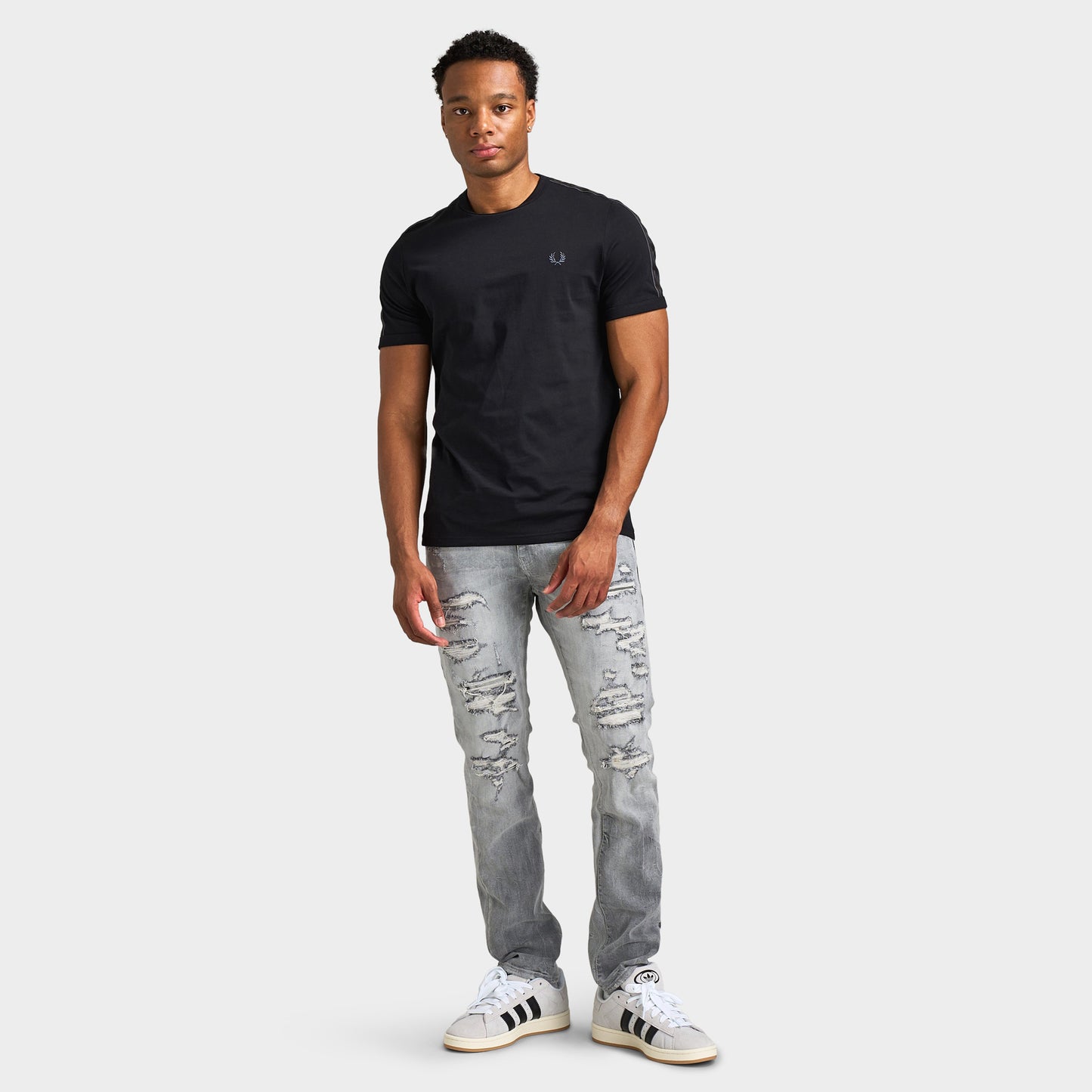 Fred Perry Contrast Tape Ringer T-shirt / Black